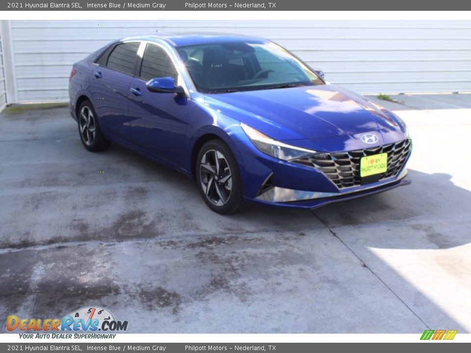 2021 Hyundai Elantra SEL Intense Blue / Medium Gray Photo #2