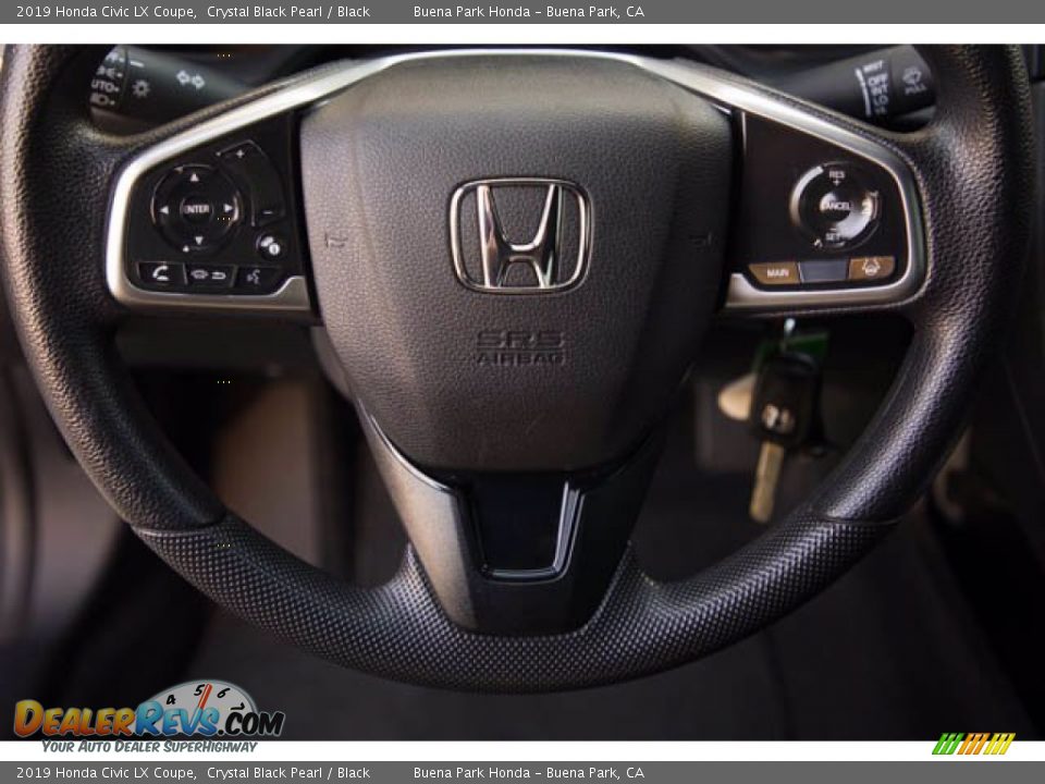 2019 Honda Civic LX Coupe Crystal Black Pearl / Black Photo #14