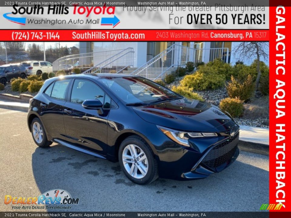 2021 Toyota Corolla Hatchback SE Galactic Aqua Mica / Moonstone Photo #1