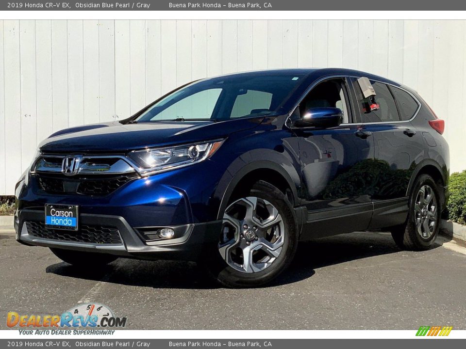 2019 Honda CR-V EX Obsidian Blue Pearl / Gray Photo #14