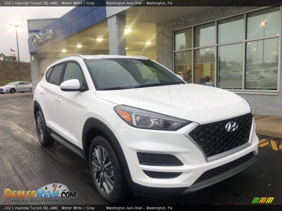 2021 Hyundai Tucson SEL AWD Winter White / Gray Photo #1