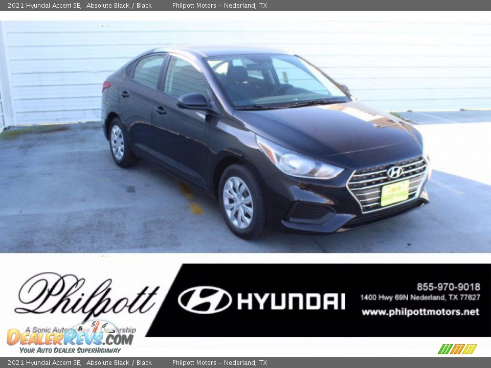2021 Hyundai Accent SE Absolute Black / Black Photo #1