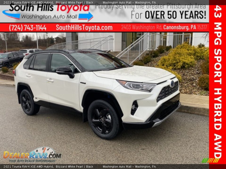 2021 Toyota RAV4 XSE AWD Hybrid Blizzard White Pearl / Black Photo #1
