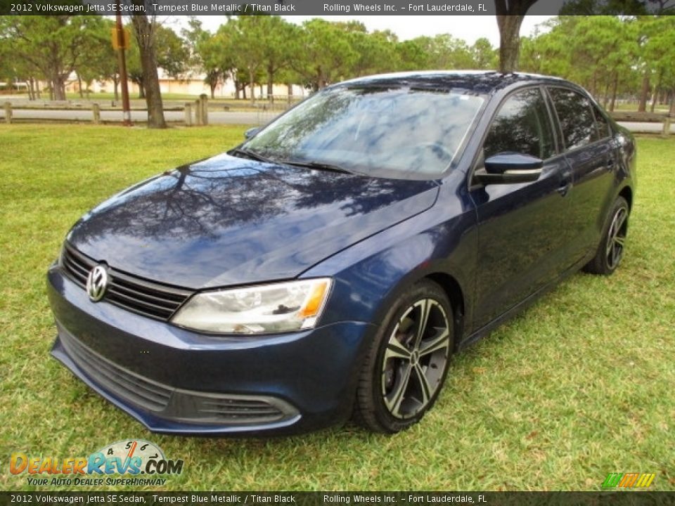 2012 Volkswagen Jetta SE Sedan Tempest Blue Metallic / Titan Black Photo #35