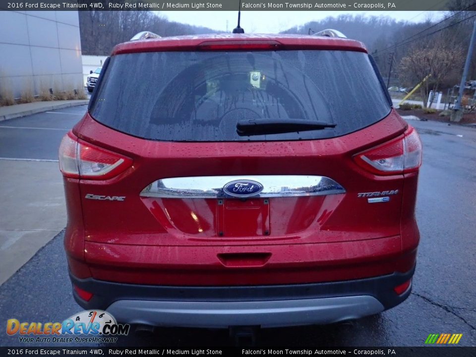 2016 Ford Escape Titanium 4WD Ruby Red Metallic / Medium Light Stone Photo #3