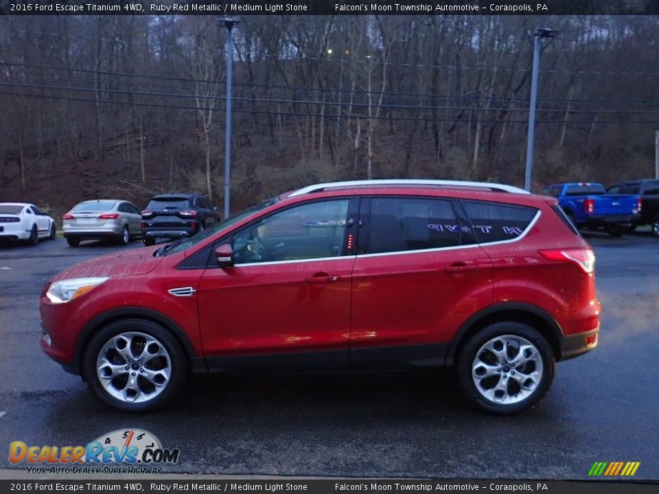 2016 Ford Escape Titanium 4WD Ruby Red Metallic / Medium Light Stone Photo #6