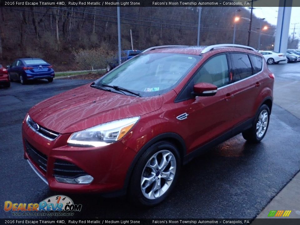 2016 Ford Escape Titanium 4WD Ruby Red Metallic / Medium Light Stone Photo #7