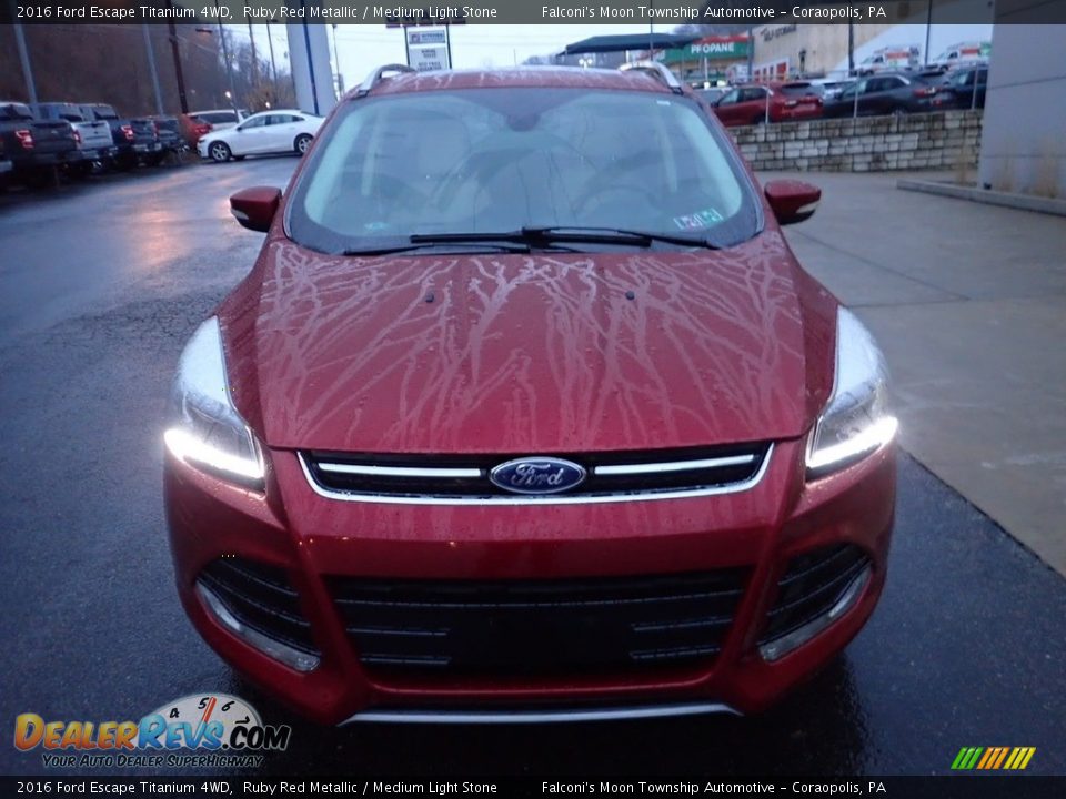 2016 Ford Escape Titanium 4WD Ruby Red Metallic / Medium Light Stone Photo #8