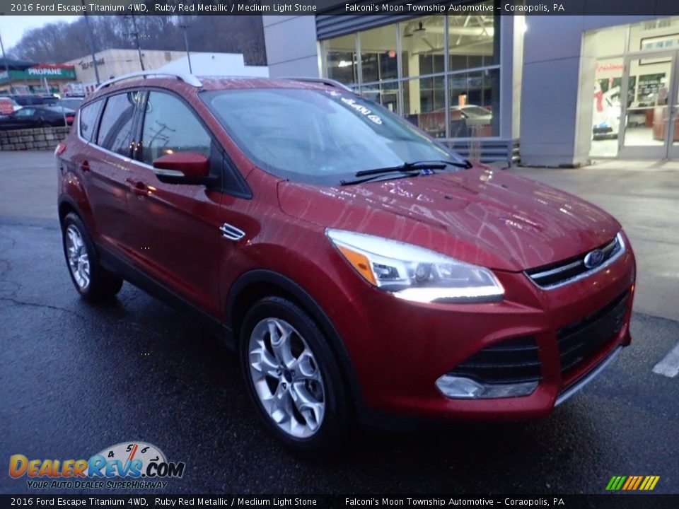 2016 Ford Escape Titanium 4WD Ruby Red Metallic / Medium Light Stone Photo #9