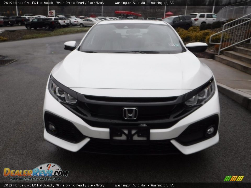 2019 Honda Civic EX Hatchback White Orchid Pearl / Black/Ivory Photo #9