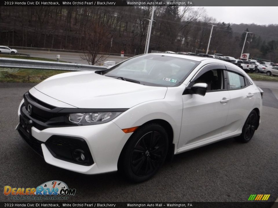 2019 Honda Civic EX Hatchback White Orchid Pearl / Black/Ivory Photo #10