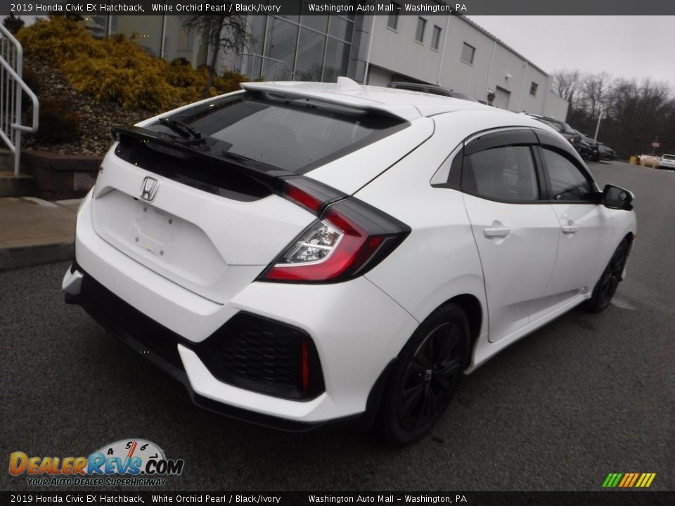 2019 Honda Civic EX Hatchback White Orchid Pearl / Black/Ivory Photo #13