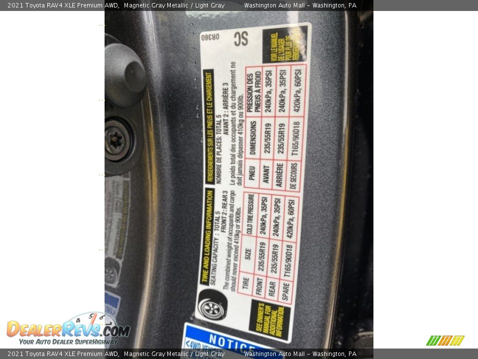 2021 Toyota RAV4 XLE Premium AWD Magnetic Gray Metallic / Light Gray Photo #33