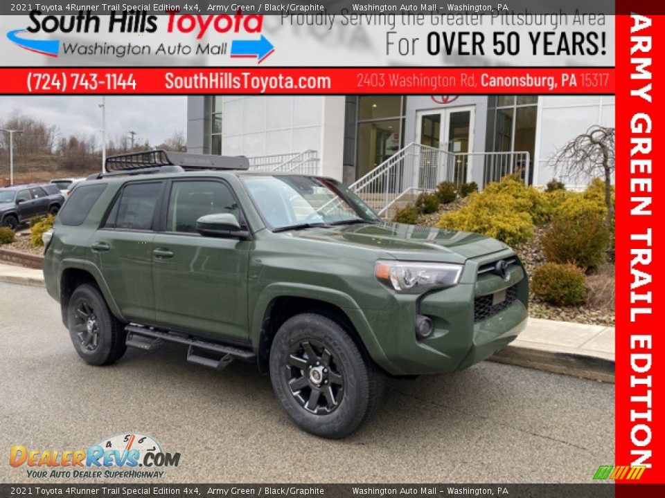 2021 Toyota 4Runner Trail Special Edition 4x4 Army Green / Black/Graphite Photo #1
