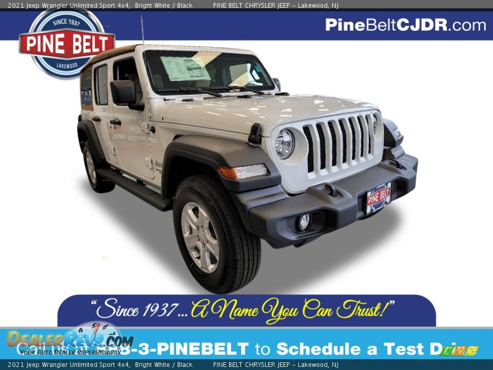2021 Jeep Wrangler Unlimited Sport 4x4 Bright White / Black Photo #1