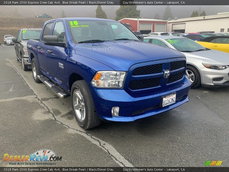 2018 Ram 1500 Express Crew Cab 4x4 Blue Streak Pearl / Black/Diesel Gray Photo #2