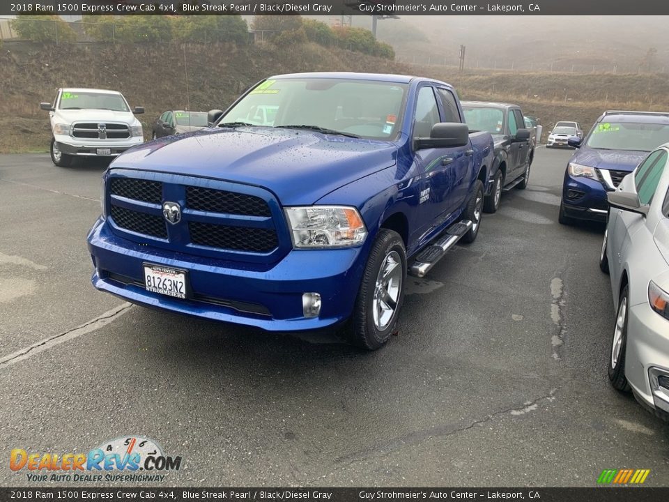 2018 Ram 1500 Express Crew Cab 4x4 Blue Streak Pearl / Black/Diesel Gray Photo #3