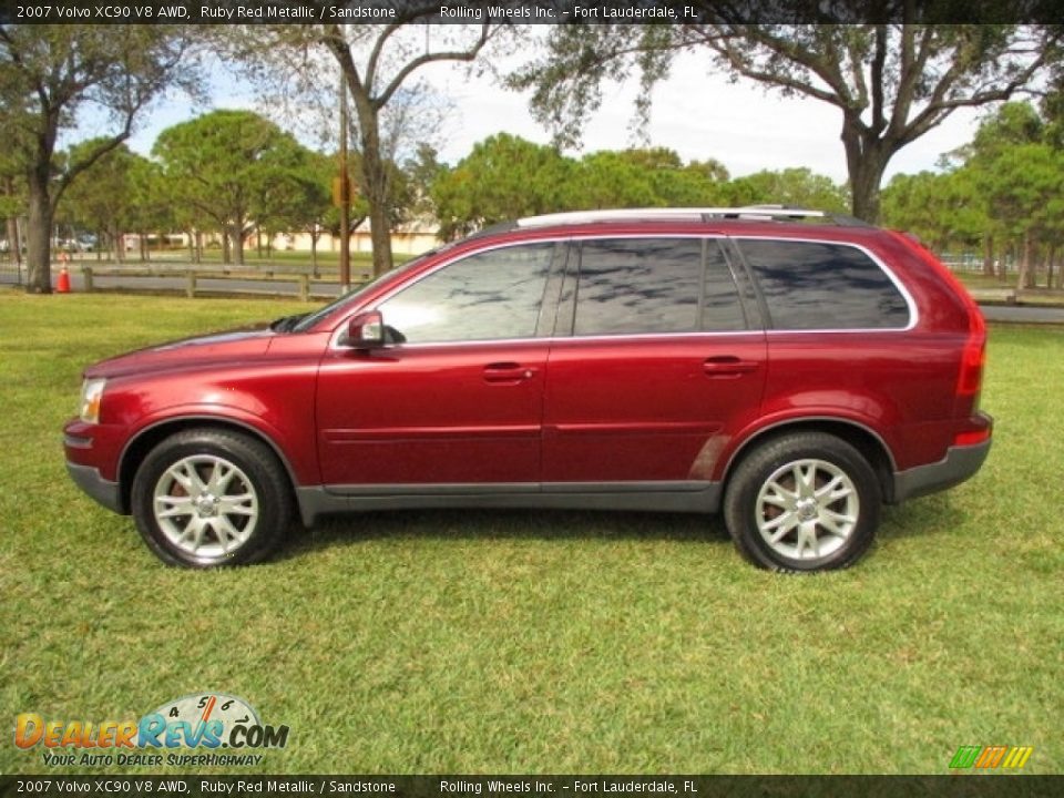 2007 Volvo XC90 V8 AWD Ruby Red Metallic / Sandstone Photo #3