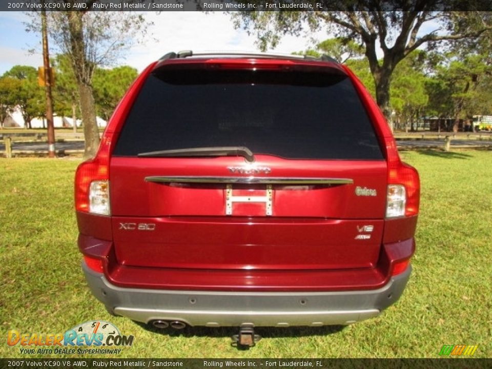 2007 Volvo XC90 V8 AWD Ruby Red Metallic / Sandstone Photo #7