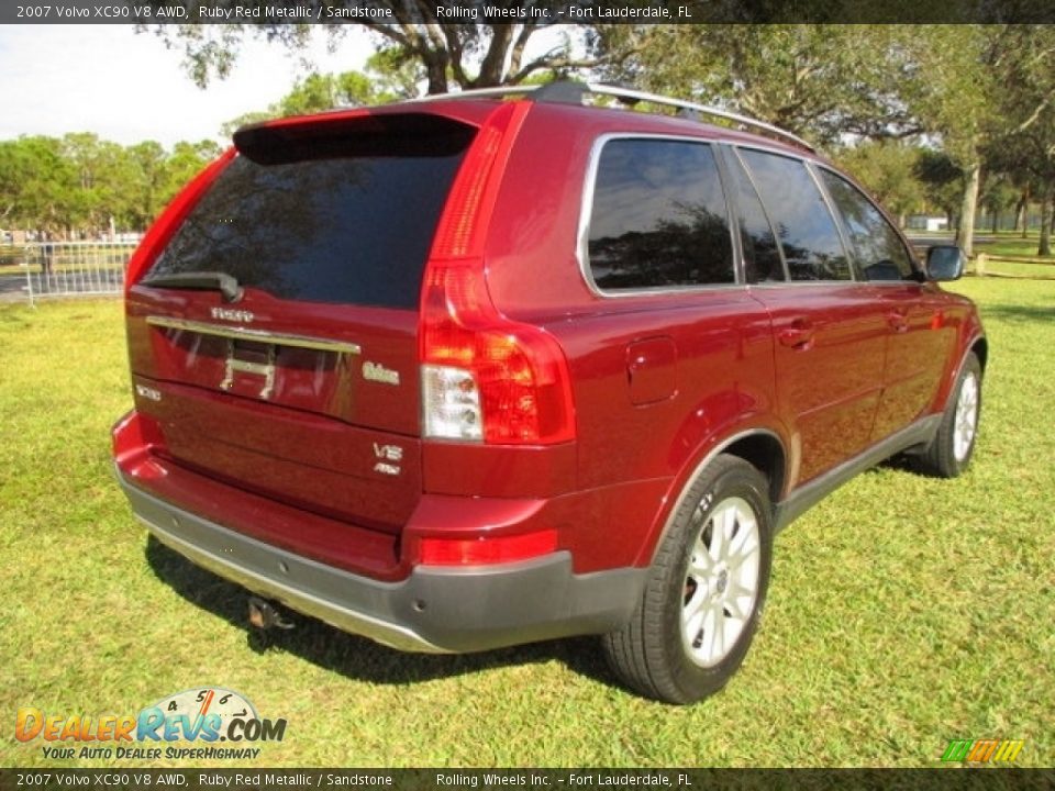 2007 Volvo XC90 V8 AWD Ruby Red Metallic / Sandstone Photo #9