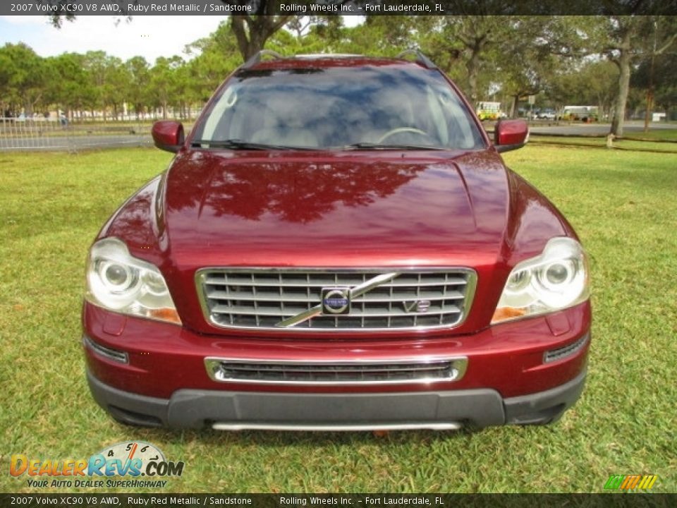 2007 Volvo XC90 V8 AWD Ruby Red Metallic / Sandstone Photo #13