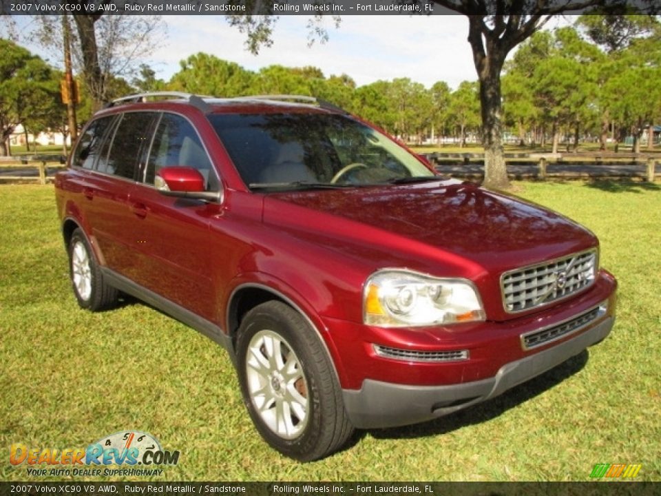 2007 Volvo XC90 V8 AWD Ruby Red Metallic / Sandstone Photo #27