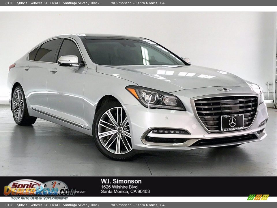 2018 Hyundai Genesis G80 RWD Santiago Silver / Black Photo #1