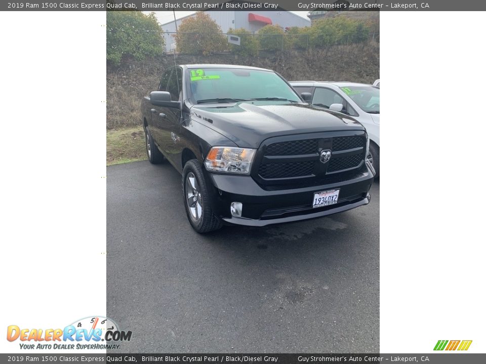 2019 Ram 1500 Classic Express Quad Cab Brilliant Black Crystal Pearl / Black/Diesel Gray Photo #2