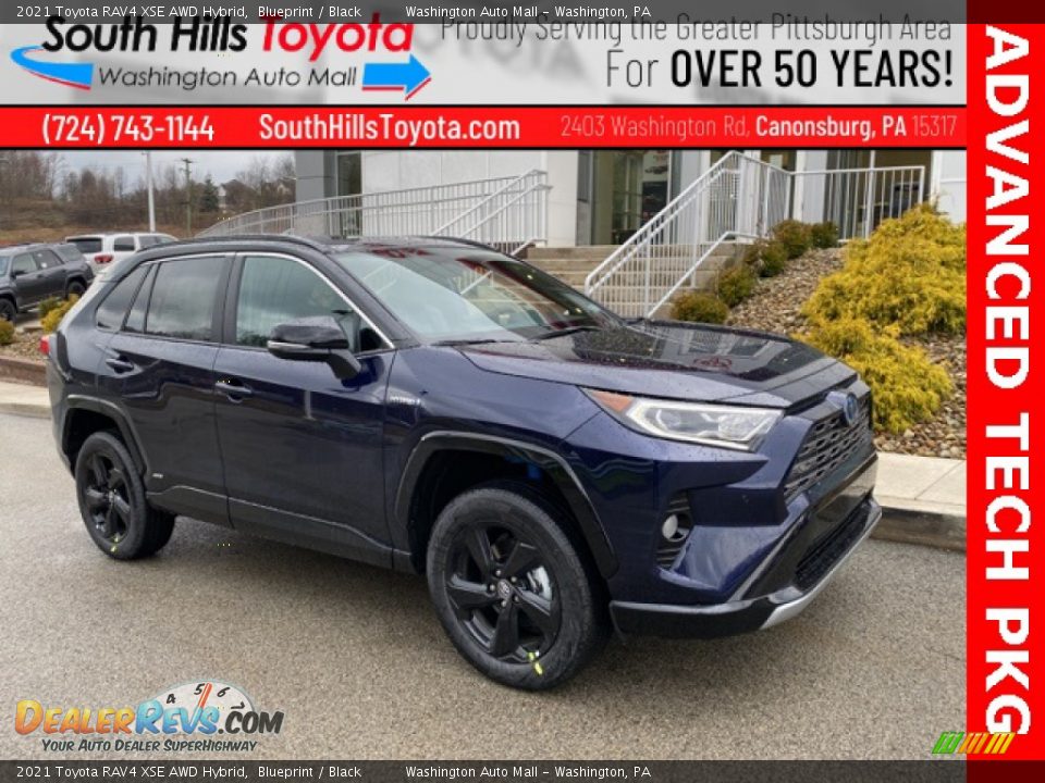 2021 Toyota RAV4 XSE AWD Hybrid Blueprint / Black Photo #1