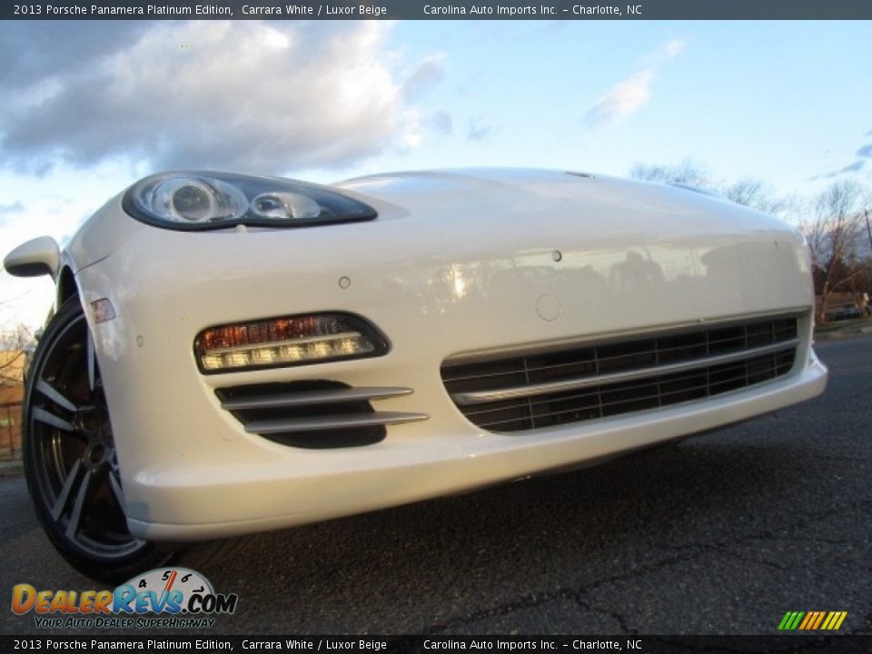 2013 Porsche Panamera Platinum Edition Carrara White / Luxor Beige Photo #2