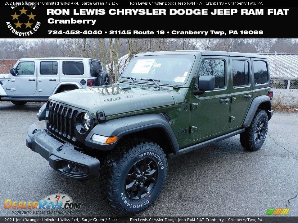 2021 Jeep Wrangler Unlimited Willys 4x4 Sarge Green / Black Photo #1