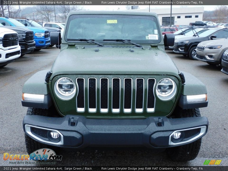 2021 Jeep Wrangler Unlimited Sahara 4x4 Sarge Green / Black Photo #2
