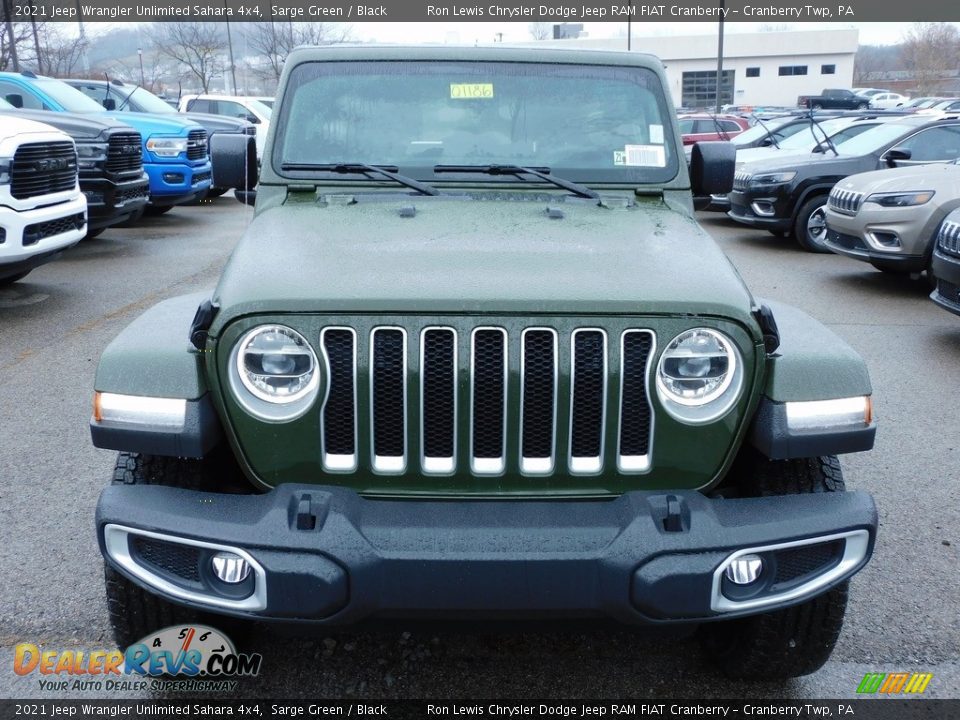 2021 Jeep Wrangler Unlimited Sahara 4x4 Sarge Green / Black Photo #2