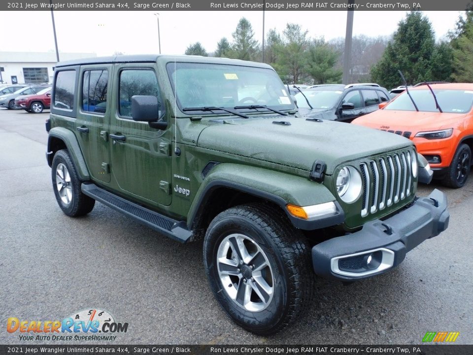 2021 Jeep Wrangler Unlimited Sahara 4x4 Sarge Green / Black Photo #3