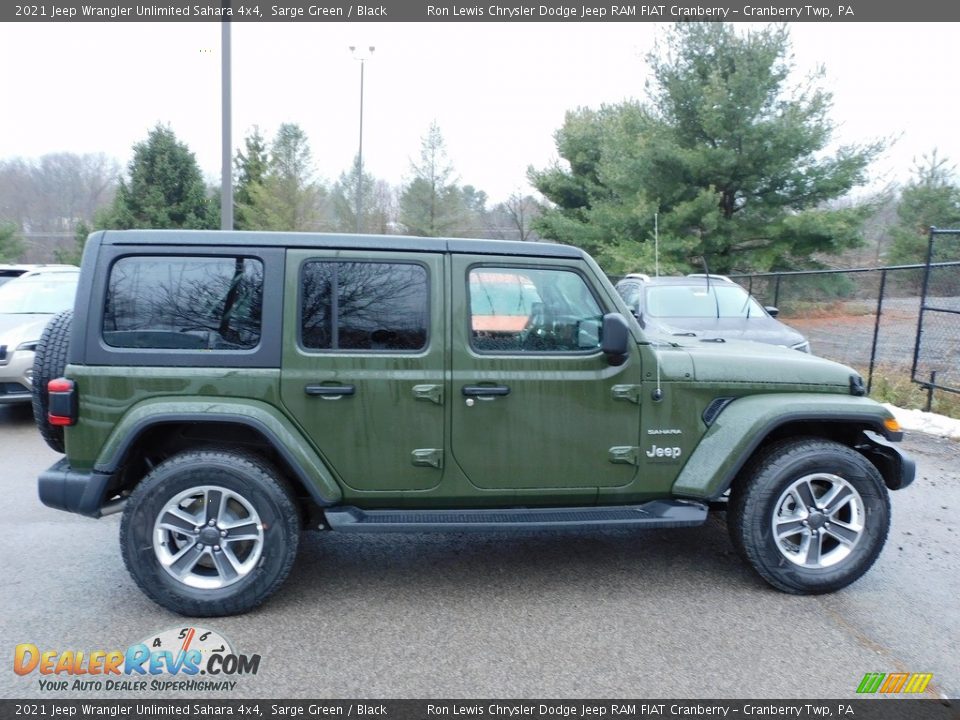 2021 Jeep Wrangler Unlimited Sahara 4x4 Sarge Green / Black Photo #4