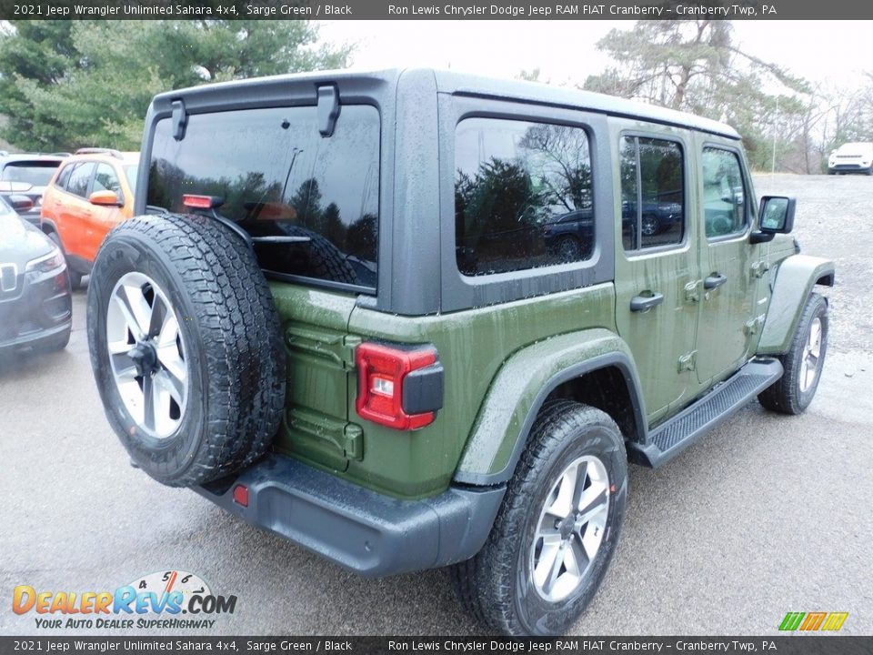 2021 Jeep Wrangler Unlimited Sahara 4x4 Sarge Green / Black Photo #5