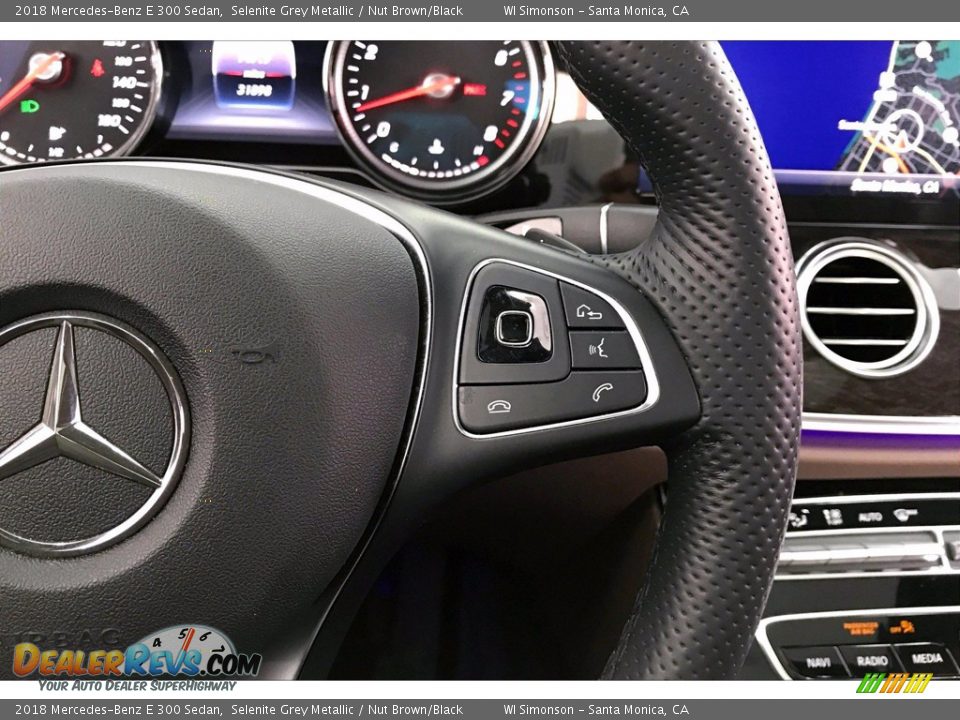 2018 Mercedes-Benz E 300 Sedan Selenite Grey Metallic / Nut Brown/Black Photo #21
