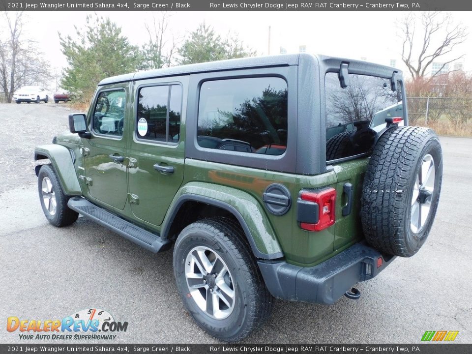 2021 Jeep Wrangler Unlimited Sahara 4x4 Sarge Green / Black Photo #8