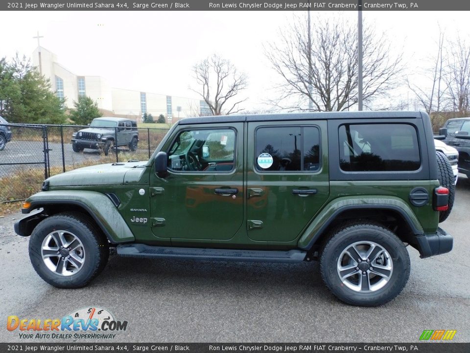 2021 Jeep Wrangler Unlimited Sahara 4x4 Sarge Green / Black Photo #9