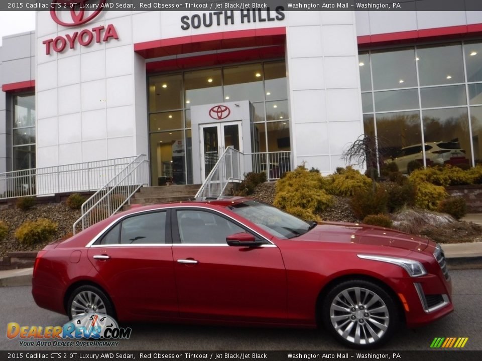 2015 Cadillac CTS 2.0T Luxury AWD Sedan Red Obsession Tintcoat / Jet Black/Jet Black Photo #2