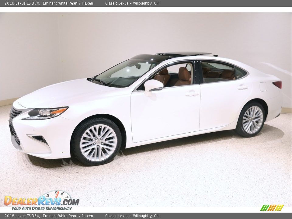 2018 Lexus ES 350 Eminent White Pearl / Flaxen Photo #3