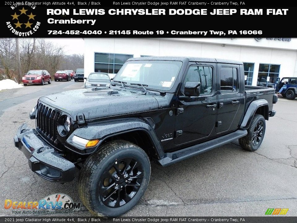 2021 Jeep Gladiator High Altitude 4x4 Black / Black Photo #1