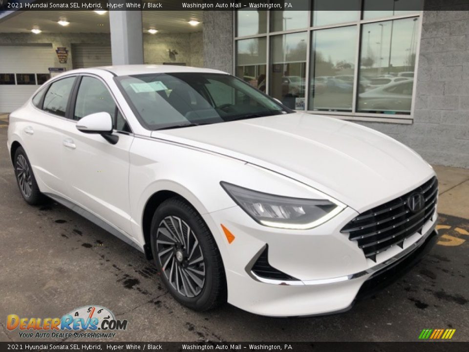 2021 Hyundai Sonata SEL Hybrid Hyper White / Black Photo #1