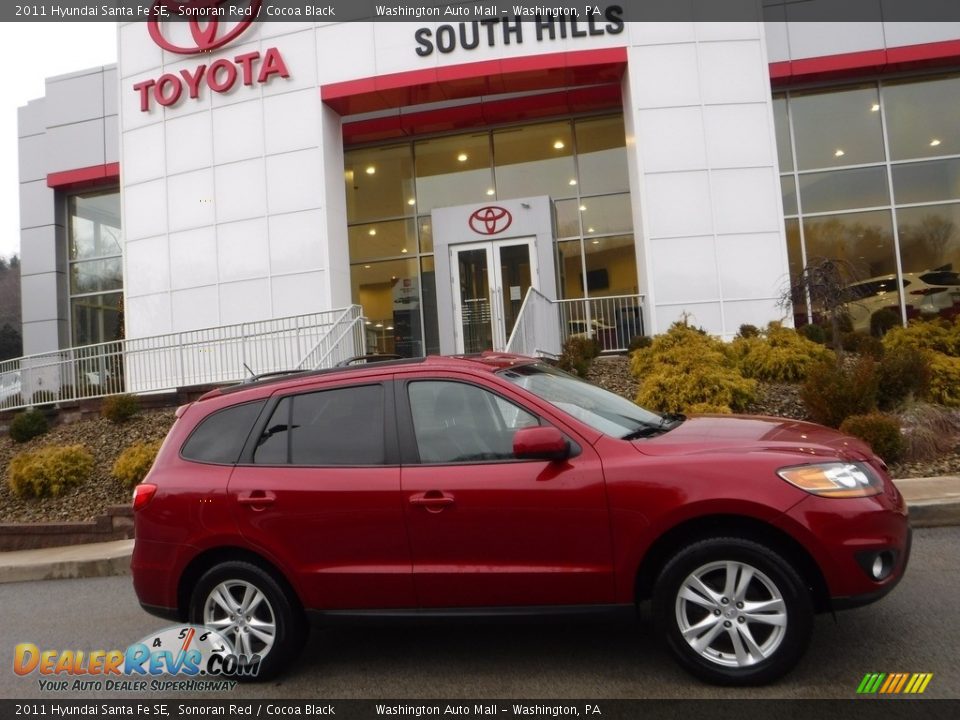 2011 Hyundai Santa Fe SE Sonoran Red / Cocoa Black Photo #2