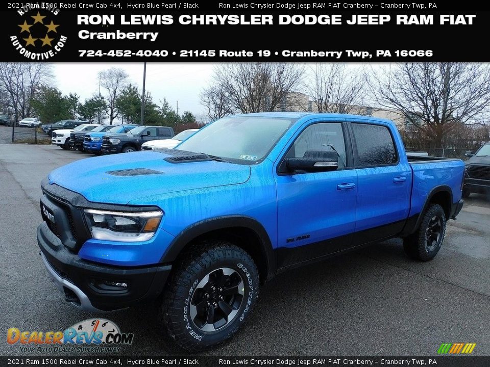 2021 Ram 1500 Rebel Crew Cab 4x4 Hydro Blue Pearl / Black Photo #1