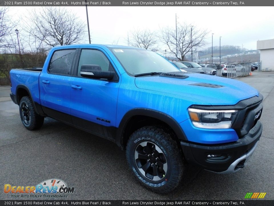 2021 Ram 1500 Rebel Crew Cab 4x4 Hydro Blue Pearl / Black Photo #3