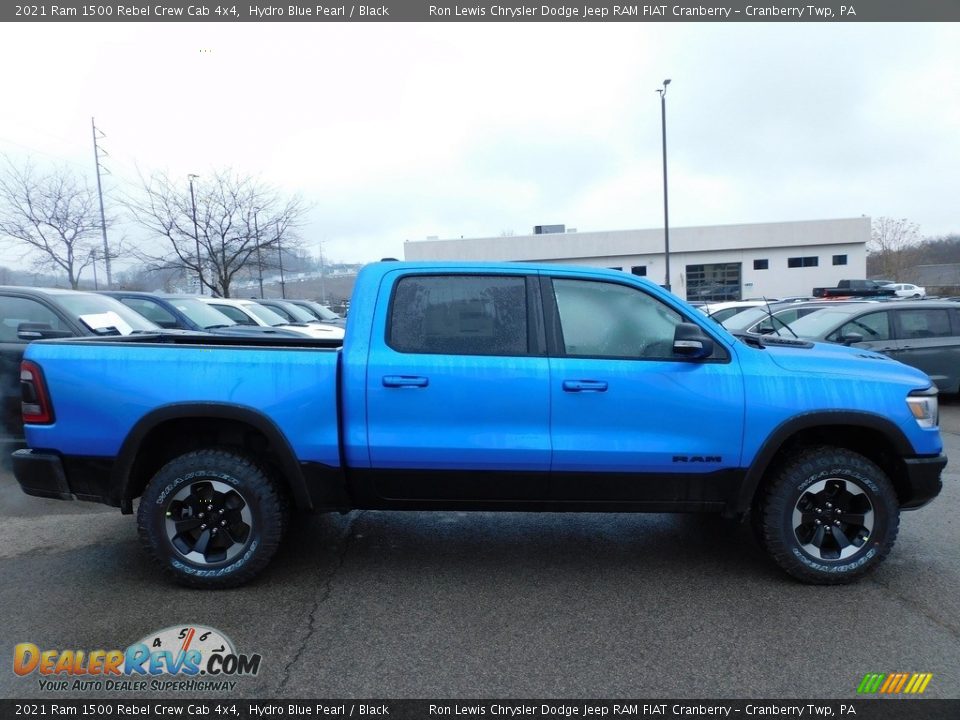 2021 Ram 1500 Rebel Crew Cab 4x4 Hydro Blue Pearl / Black Photo #4