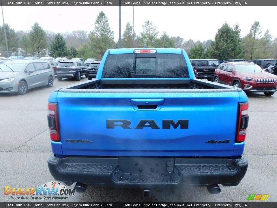 2021 Ram 1500 Rebel Crew Cab 4x4 Hydro Blue Pearl / Black Photo #6