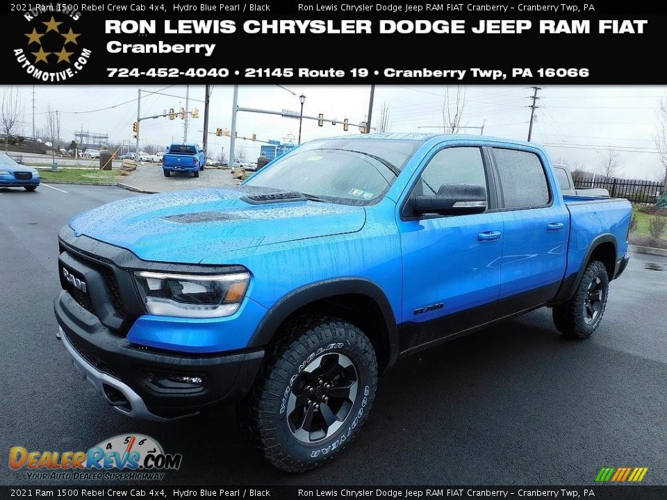 2021 Ram 1500 Rebel Crew Cab 4x4 Hydro Blue Pearl / Black Photo #1