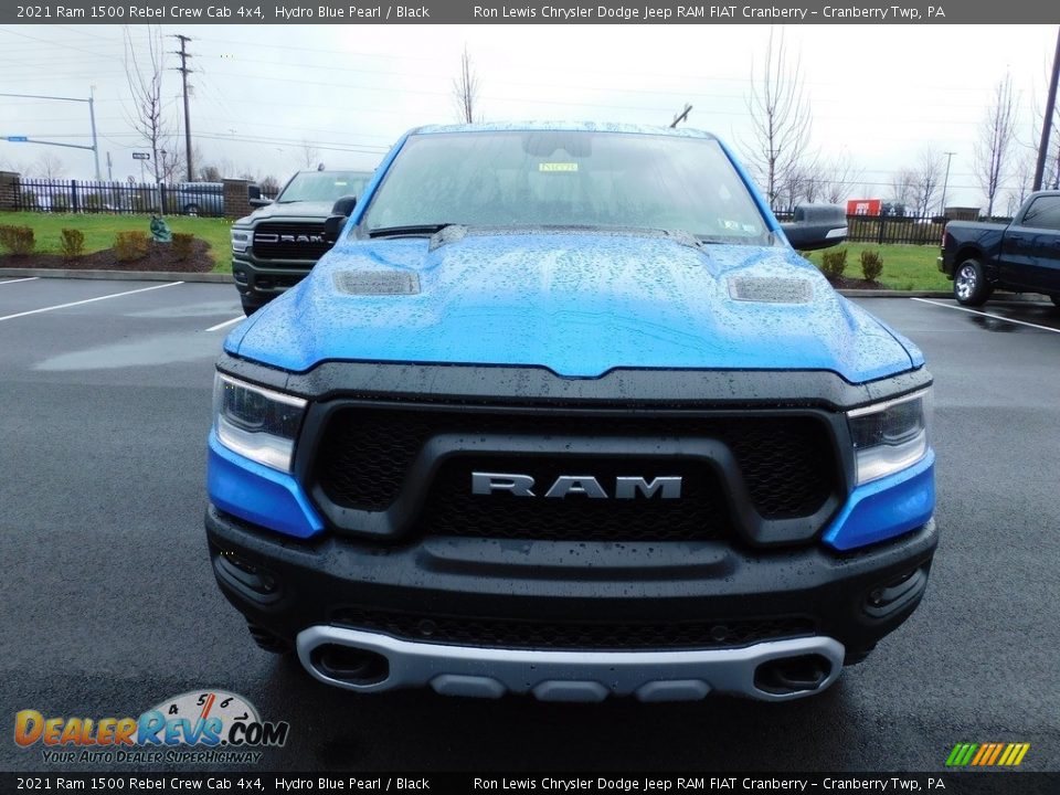 2021 Ram 1500 Rebel Crew Cab 4x4 Hydro Blue Pearl / Black Photo #2